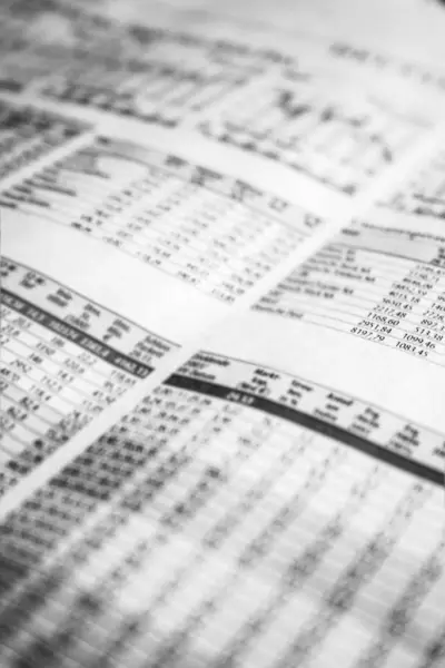 The stock listings page of a financial newspaper.