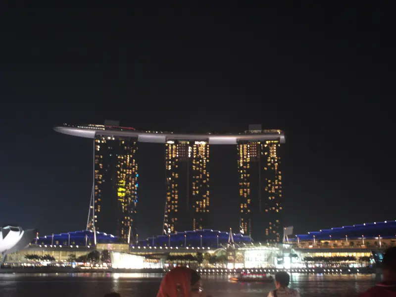The Singapore financial district seen across Marina Bay.